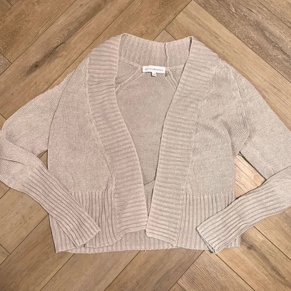 White + Warren Linen Cardigan